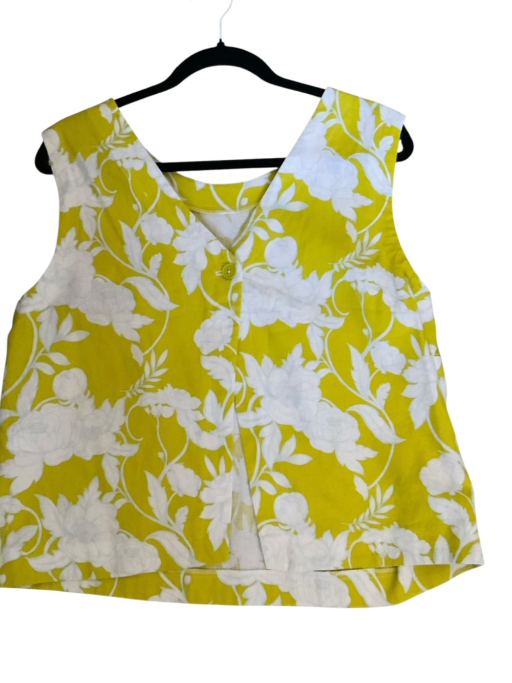 Marc New York Yellow and White Floral Sleeveless Vest top Large